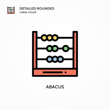 Abaküs vektör simgesi. Modern vektör illüstrasyon kavramları. Düzenlemesi ve kişiselleştirmesi kolay.