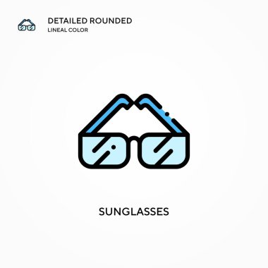 Güneş gözlüğü vektör simgesi. Modern vektör illüstrasyon kavramları. Düzenlemesi ve kişiselleştirmesi kolay.