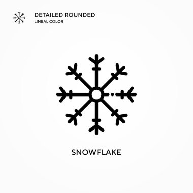 Kar Tanesi vektör simgesi. Modern vektör illüstrasyon kavramları. Düzenlemesi ve kişiselleştirmesi kolay.