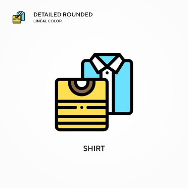 Gömlek vektör simgesi. Modern vektör illüstrasyon kavramları. Düzenlemesi ve kişiselleştirmesi kolay.