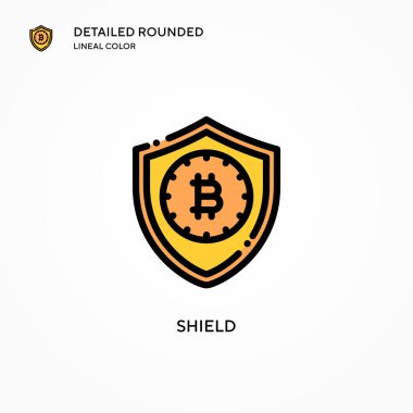 Kalkan vektör simgesi. Modern vektör illüstrasyon kavramları. Düzenlemesi ve kişiselleştirmesi kolay.