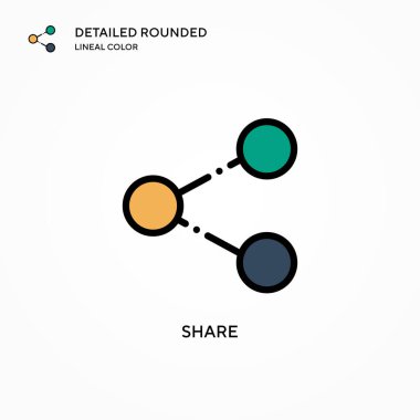 Vektör simgesini paylaş. Modern vektör illüstrasyon kavramları. Düzenlemesi ve kişiselleştirmesi kolay.