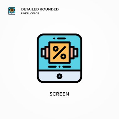 Ekran vektör simgesi. Modern vektör illüstrasyon kavramları. Düzenlemesi ve kişiselleştirmesi kolay.