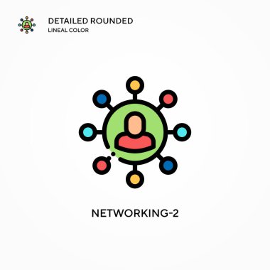 Ağ-2 vektör simgesi. Modern vektör illüstrasyon kavramları. Düzenlemesi ve kişiselleştirmesi kolay.
