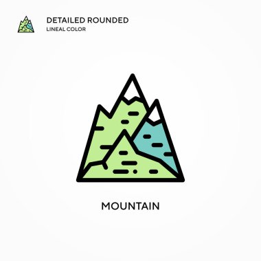 Dağ vektör simgesi. Modern vektör illüstrasyon kavramları. Düzenlemesi ve kişiselleştirmesi kolay.