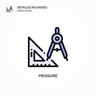 Vektör simgesini ölç. Modern vektör illüstrasyon kavramları. Düzenlemesi ve kişiselleştirmesi kolay.