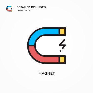 Mıknatıs vektör simgesi. Modern vektör illüstrasyon kavramları. Düzenlemesi ve kişiselleştirmesi kolay.