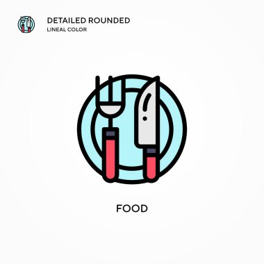 Yiyecek vektör simgesi. Modern vektör illüstrasyon kavramları. Düzenlemesi ve kişiselleştirmesi kolay.