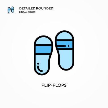 Parmak arası terlik vektör simgesi. Modern vektör illüstrasyon kavramları. Düzenlemesi ve kişiselleştirmesi kolay.