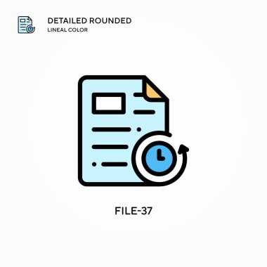 Dosya-37 vektör simgesi. Modern vektör illüstrasyon kavramları. Düzenlemesi ve kişiselleştirmesi kolay.