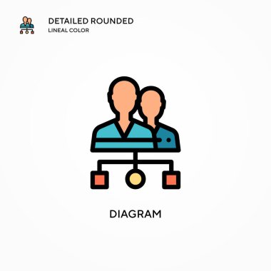 Diyagram vektör simgesi. Modern vektör illüstrasyon kavramları. Düzenlemesi ve kişiselleştirmesi kolay.
