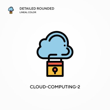 Bulut-hesaplama-2 vektör simgesi. Modern vektör illüstrasyon kavramları. Düzenlemesi ve kişiselleştirmesi kolay.