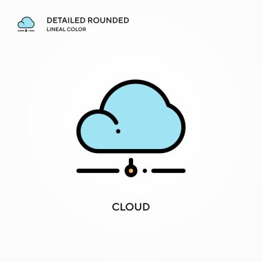 Bulut vektör simgesi. Modern vektör illüstrasyon kavramları. Düzenlemesi ve kişiselleştirmesi kolay.