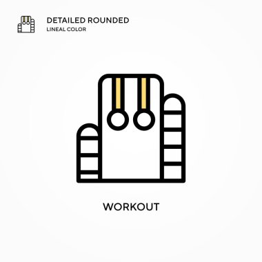 Antrenman vektör simgesi. Modern vektör illüstrasyon kavramları. Düzenlemesi ve kişiselleştirmesi kolay.