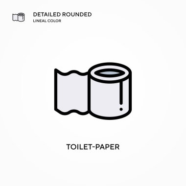 Tuvalet kağıdı vektör simgesi. Modern vektör illüstrasyon kavramları. Düzenlemesi ve kişiselleştirmesi kolay.