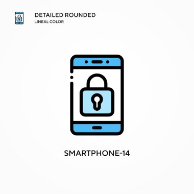 Akıllı Telefon-14 vektör simgesi. Modern vektör illüstrasyon kavramları. Düzenlemesi ve kişiselleştirmesi kolay.