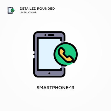 Akıllı Telefon 13 vektör simgesi. Modern vektör illüstrasyon kavramları. Düzenlemesi ve kişiselleştirmesi kolay.