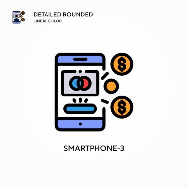 Akıllı Telefon-3 vektör simgesi. Modern vektör illüstrasyon kavramları. Düzenlemesi ve kişiselleştirmesi kolay.