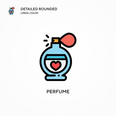 Parfüm vektör simgesi. Modern vektör illüstrasyon kavramları. Düzenlemesi ve kişiselleştirmesi kolay.