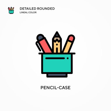 Kalem kutusu vektör simgesi. Modern vektör illüstrasyon kavramları. Düzenlemesi ve kişiselleştirmesi kolay.