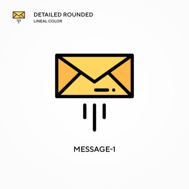 Mesaj-1 vektör simgesi. Modern vektör illüstrasyon kavramları. Düzenlemesi ve kişiselleştirmesi kolay.