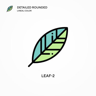 Yaprak-2 vektör simgesi. Modern vektör illüstrasyon kavramları. Düzenlemesi ve kişiselleştirmesi kolay.