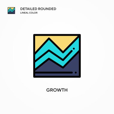 Büyüme vektör simgesi. Modern vektör illüstrasyon kavramları. Düzenlemesi ve kişiselleştirmesi kolay.