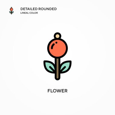 Çiçek vektör simgesi. Modern vektör illüstrasyon kavramları. Düzenlemesi ve kişiselleştirmesi kolay.
