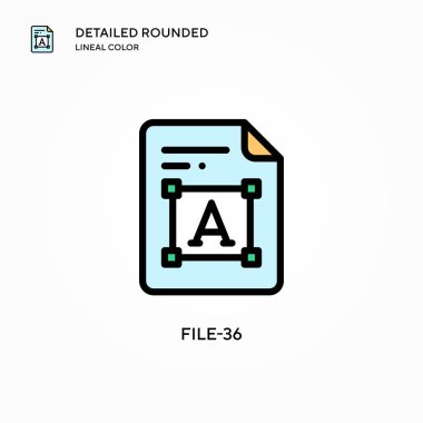 Dosya-36 vektör simgesi. Modern vektör illüstrasyon kavramları. Düzenlemesi ve kişiselleştirmesi kolay.