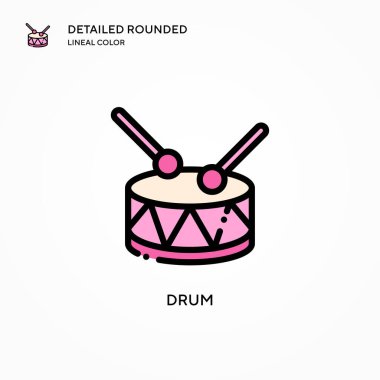 Davul vektör simgesi. Modern vektör illüstrasyon kavramları. Düzenlemesi ve kişiselleştirmesi kolay.