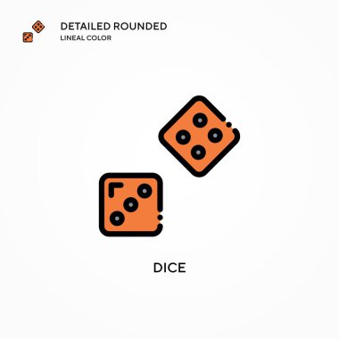 Dice vektör simgesi. Modern vektör illüstrasyon kavramları. Düzenlemesi ve kişiselleştirmesi kolay.