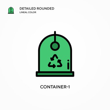 Konteyner-1 vektör simgesi. Modern vektör illüstrasyon kavramları. Düzenlemesi ve kişiselleştirmesi kolay.