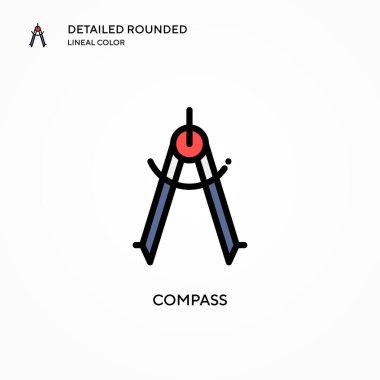 Pusula vektör simgesi. Modern vektör illüstrasyon kavramları. Düzenlemesi ve kişiselleştirmesi kolay.