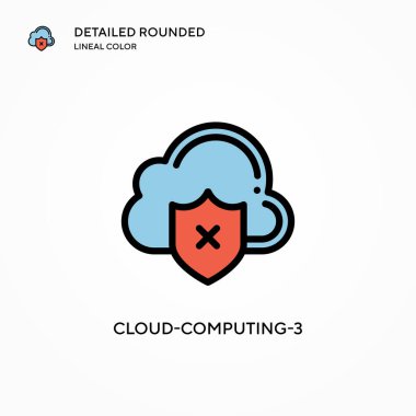 Bulut-hesaplama-3 vektör simgesi. Modern vektör illüstrasyon kavramları. Düzenlemesi ve kişiselleştirmesi kolay.