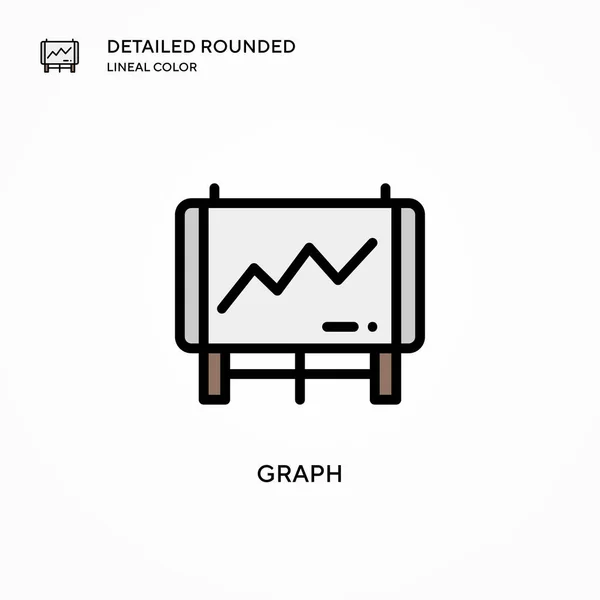 グラフベクトルアイコン 現代のベクトル図の概念 編集とカスタマイズが簡単 — ストックベクタ