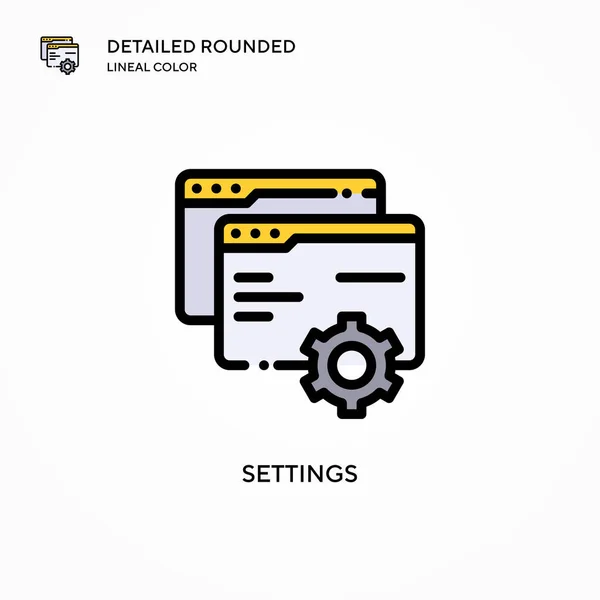 Configurações Vetor Ícone Conceitos Modernos Ilustração Vetorial Fácil Editar Personalizar — Vetor de Stock