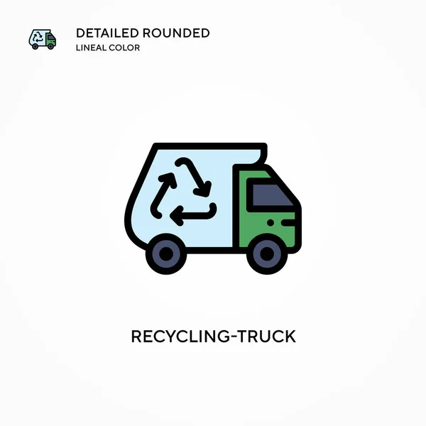 Εικονίδιο Φορέα Φορτηγών Ανακύκλωσης Σύγχρονες Έννοιες Διανυσματικής Απεικόνισης Εύκολο Επεξεργαστείτε — Διανυσματικό Αρχείο