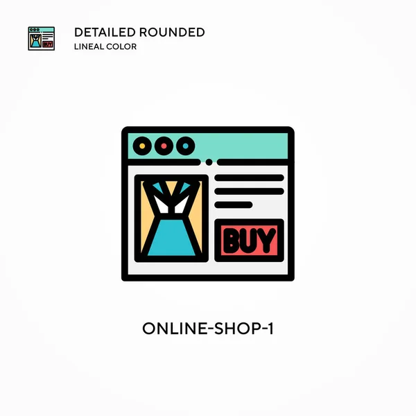 Online Shop Icono Vector Conceptos Modernos Ilustración Vectorial Fácil Editar — Vector de stock