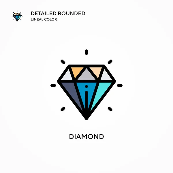 Icono Vector Diamante Conceptos Modernos Ilustración Vectorial Fácil Editar Personalizar — Vector de stock