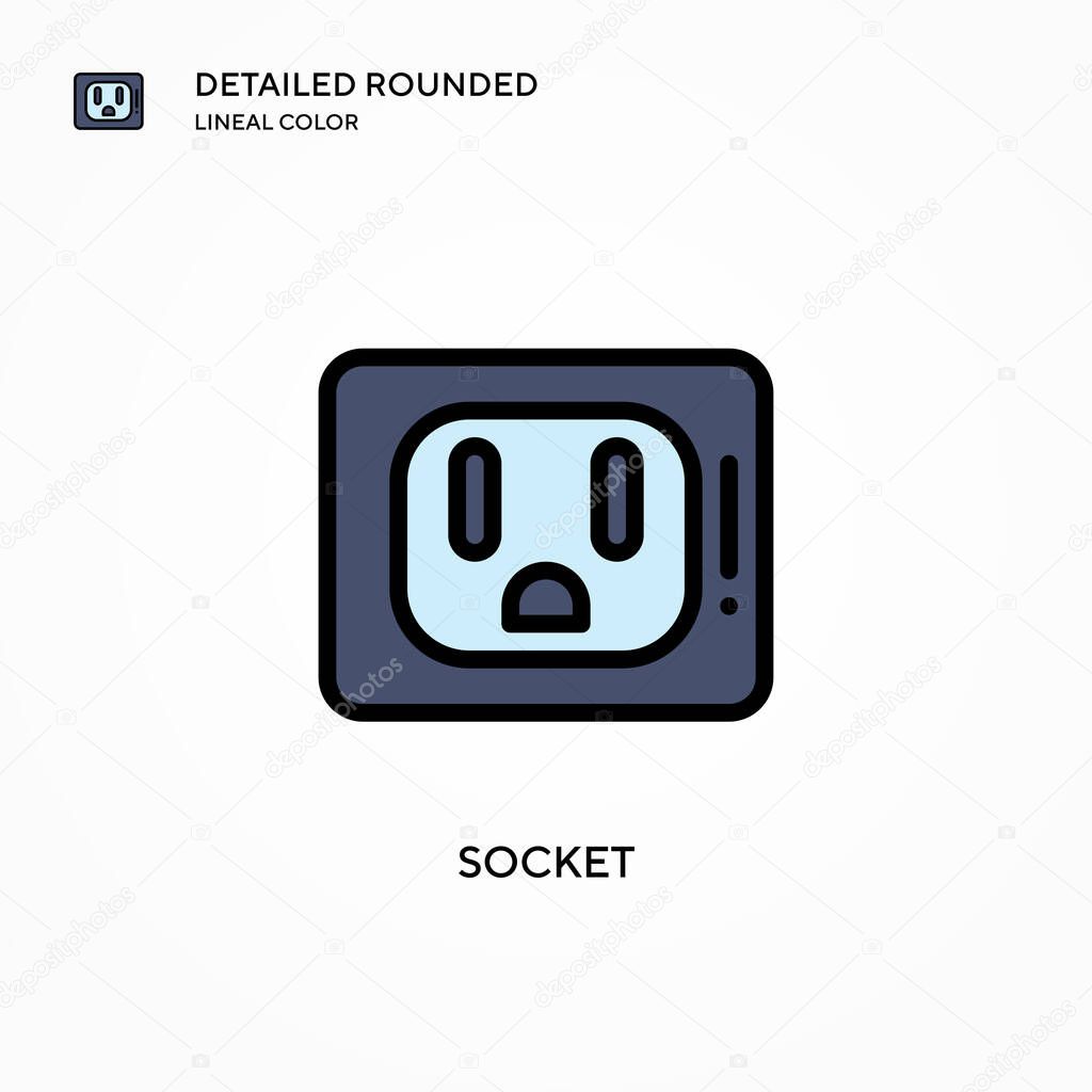 Socket vector icon. Modern vector illustration concepts. Easy to edit and customize.