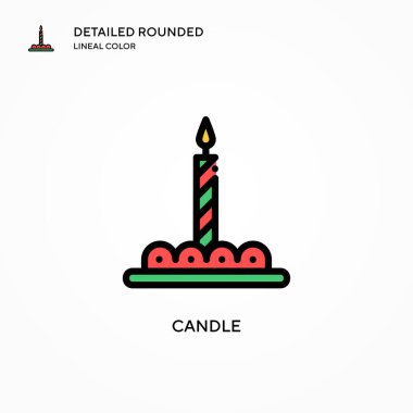 Mum vektör simgesi. Modern vektör illüstrasyon kavramları. Düzenlemesi ve kişiselleştirmesi kolay.
