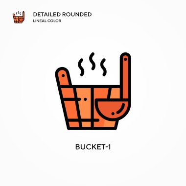 Bucket-1 vektör simgesi. Modern vektör illüstrasyon kavramları. Düzenlemesi ve kişiselleştirmesi kolay.