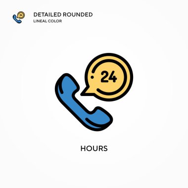 Saatlik vektör simgesi. Modern vektör illüstrasyon kavramları. Düzenlemesi ve kişiselleştirmesi kolay.