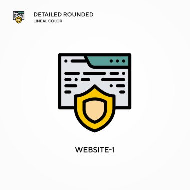 Web sitesi-1 vektör simgesi. Modern vektör illüstrasyon kavramları. Düzenlemesi ve kişiselleştirmesi kolay.