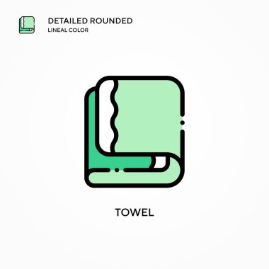 Havlu vektör simgesi. Modern vektör illüstrasyon kavramları. Düzenlemesi ve kişiselleştirmesi kolay.