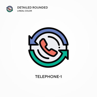 Telefon-1 vektör simgesi. Modern vektör illüstrasyon kavramları. Düzenlemesi ve kişiselleştirmesi kolay.