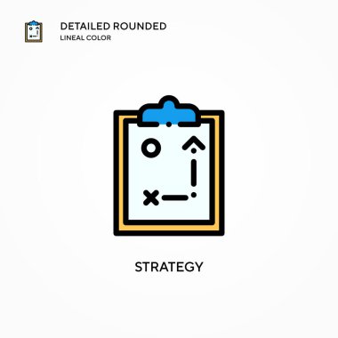 Strateji vektör simgesi. Modern vektör illüstrasyon kavramları. Düzenlemesi ve kişiselleştirmesi kolay.