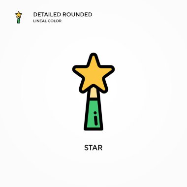 Yıldız vektör simgesi. Modern vektör illüstrasyon kavramları. Düzenlemesi ve kişiselleştirmesi kolay.