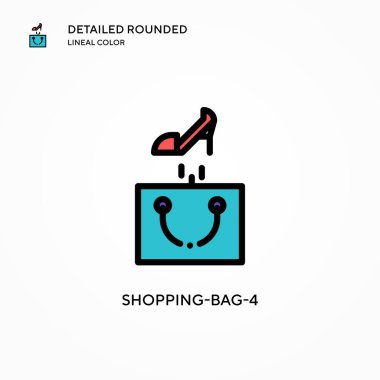 Alışveriş torbası-4 vektör simgesi. Modern vektör illüstrasyon kavramları. Düzenlemesi ve kişiselleştirmesi kolay.