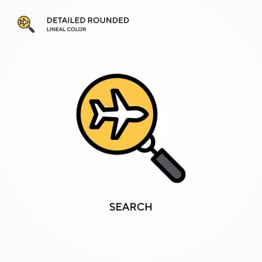 Arama vektör simgesi. Modern vektör illüstrasyon kavramları. Düzenlemesi ve kişiselleştirmesi kolay.